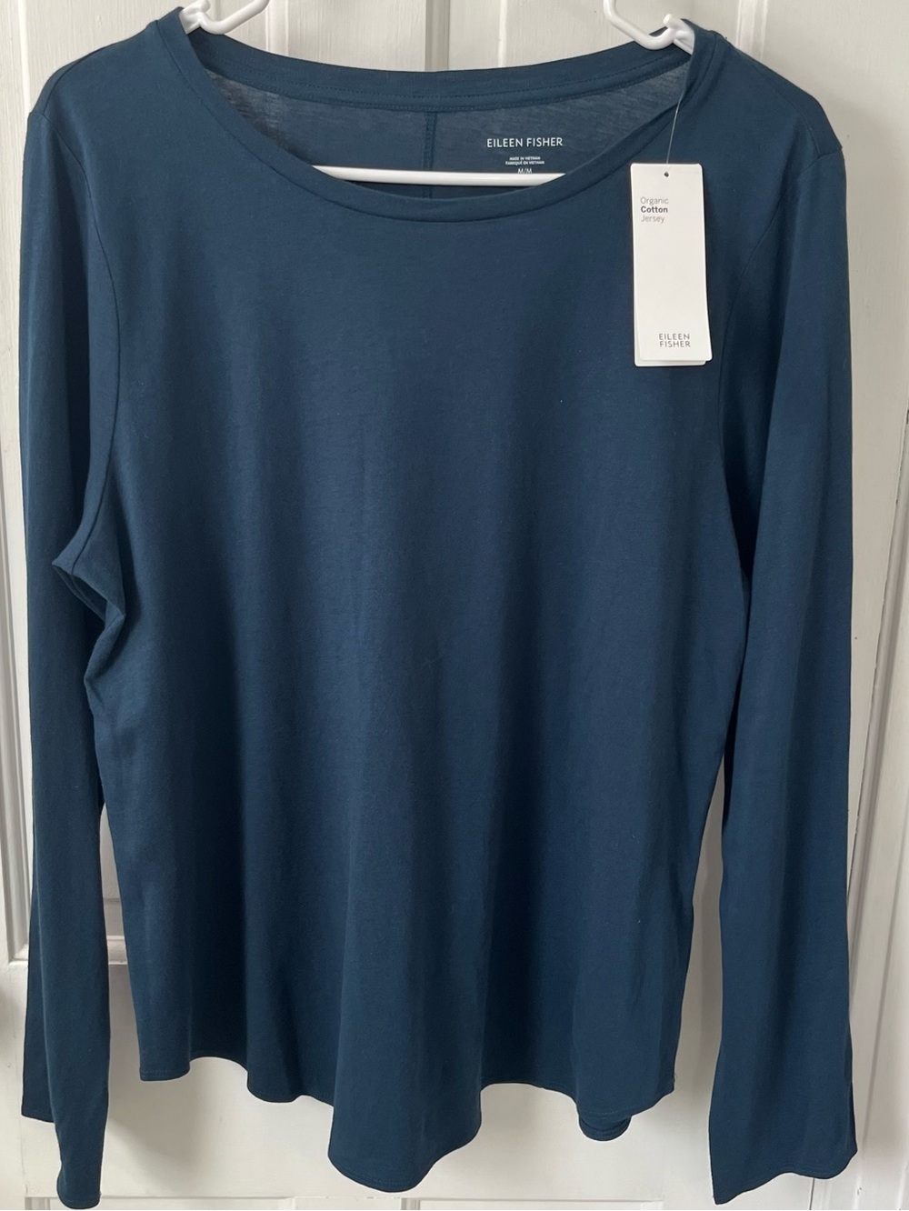 Eileen Fisher 90’s Minimalist Organic Cotton Jersey Long-Sleeve Tee NWT